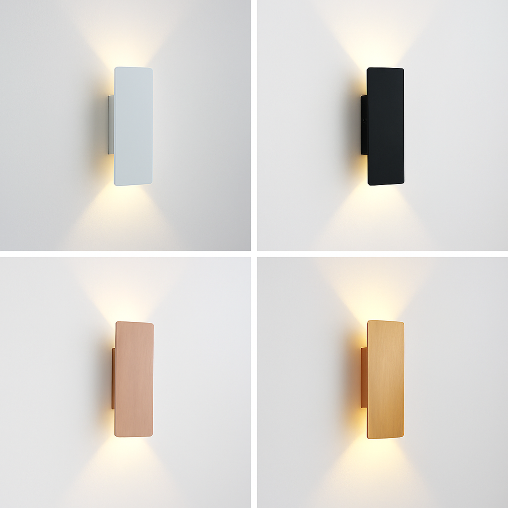 Design wandlamp aluminium dubbel lichteffect woonkamer hal gang slaapkamer 6W 18W LED verlichting modern | Sulvida