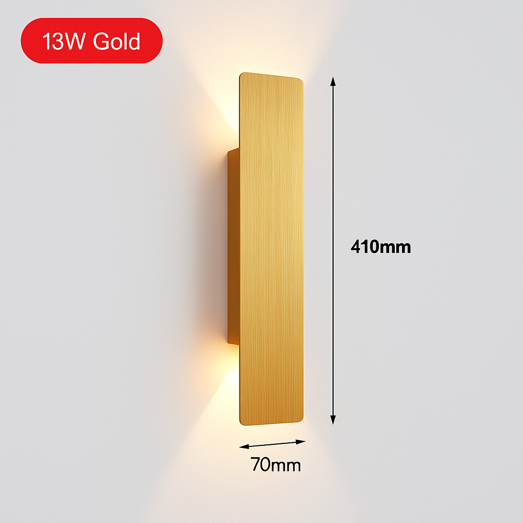 Design wandlamp aluminium dubbel lichteffect woonkamer hal gang slaapkamer 6W 18W LED verlichting modern | Sulvida