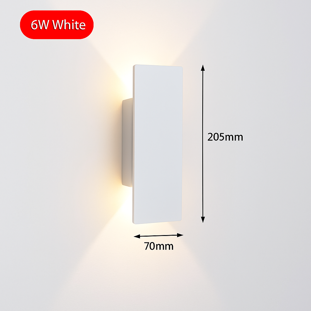 Design wandlamp aluminium dubbel lichteffect woonkamer hal gang slaapkamer 6W 18W LED verlichting modern | Sulvida
