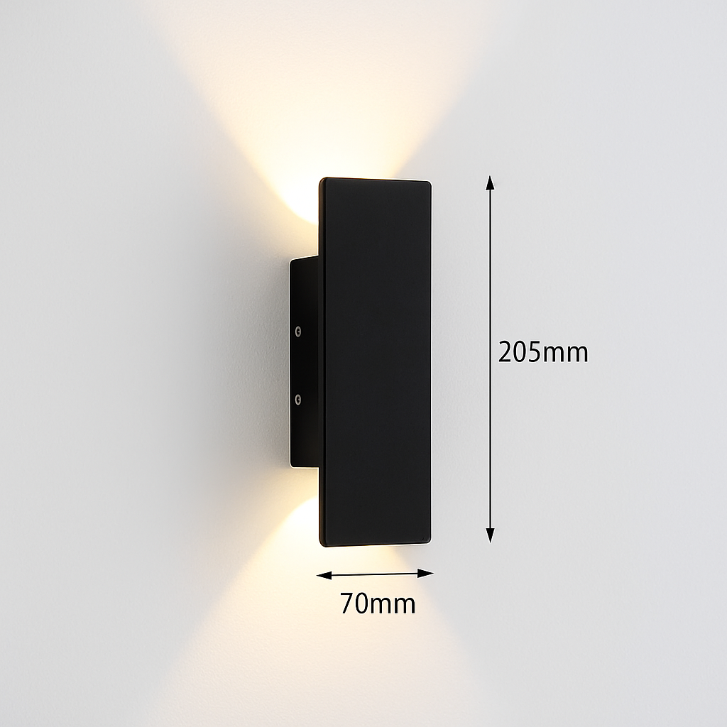 Design wandlamp aluminium dubbel lichteffect woonkamer hal gang slaapkamer 6W 18W LED verlichting modern | Sulvida