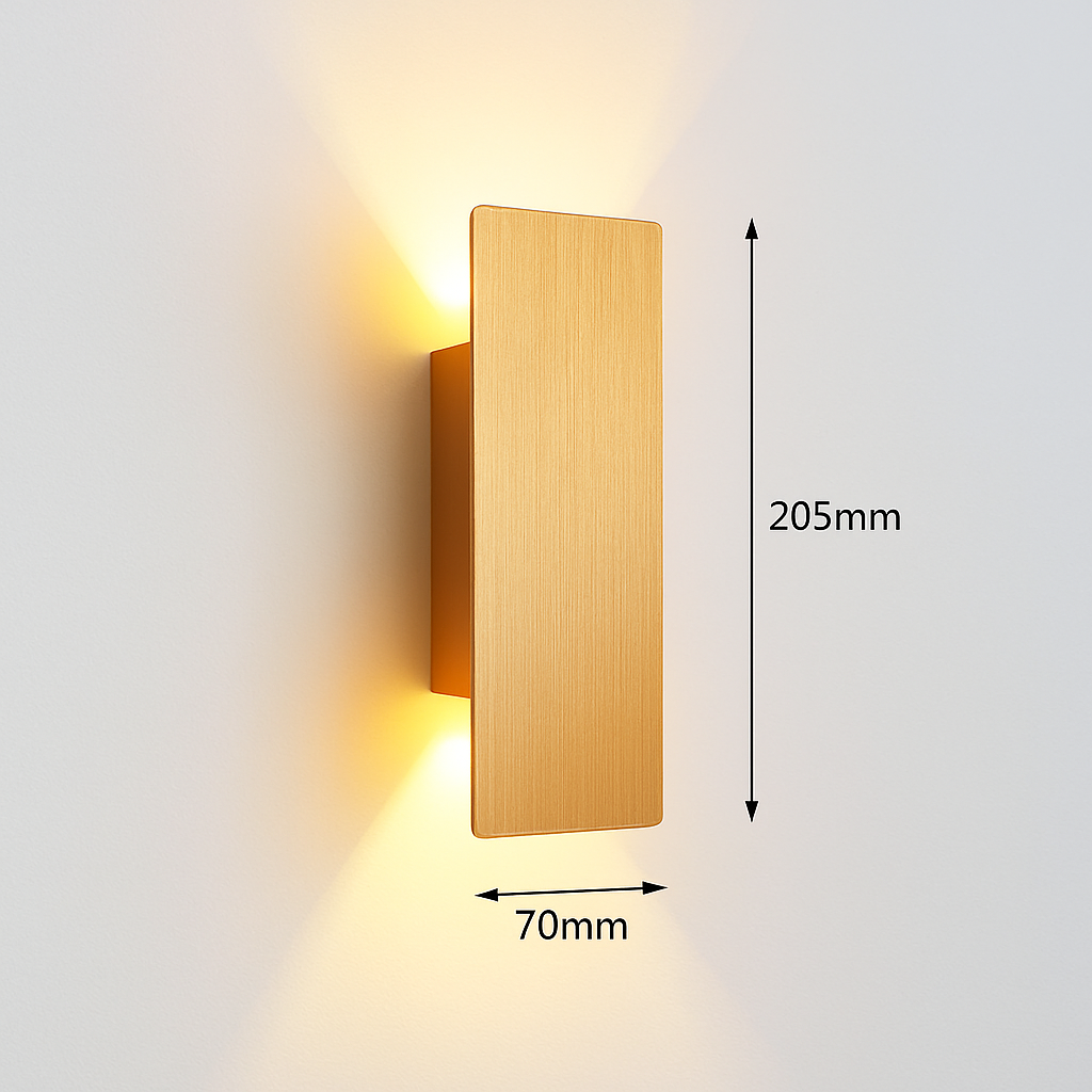 Design wandlamp aluminium dubbel lichteffect woonkamer hal gang slaapkamer 6W 18W LED verlichting modern | Sulvida
