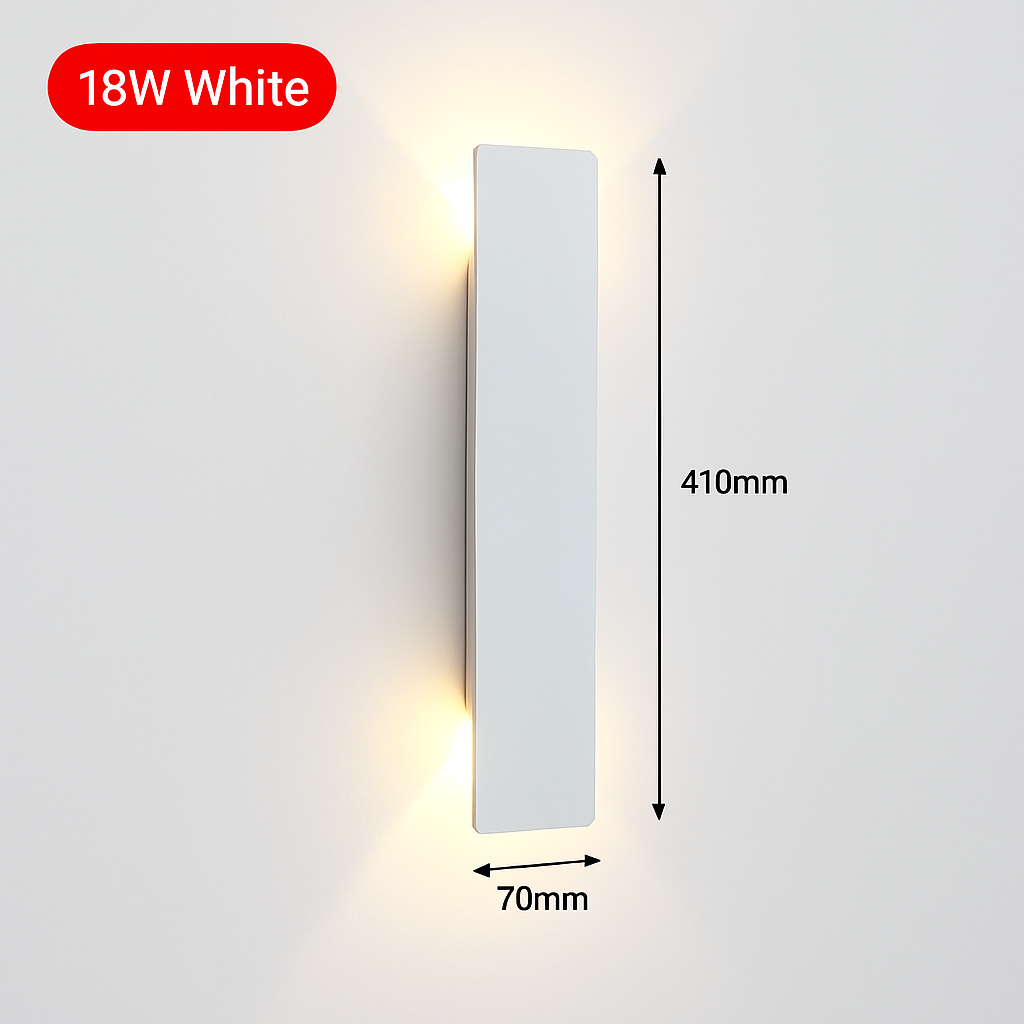 Design wandlamp aluminium dubbel lichteffect woonkamer hal gang slaapkamer 6W 18W LED verlichting modern | Sulvida