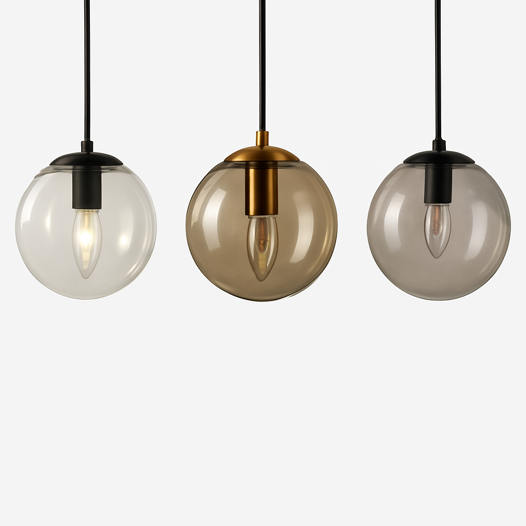 Wandlamp met Glazen Bol 15×50 cm Goud Cognac Transparant Industrieel Design Metaal Wandverlichting Sfeerlamp | Sulvida