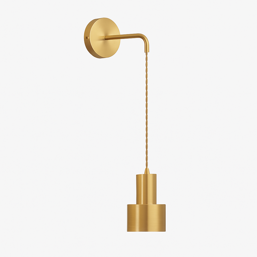 Gouden wandlamp met hangende spot metalen design E27 moderne sfeerverlichting voor woonkamer en slaapkamer | Sulvida