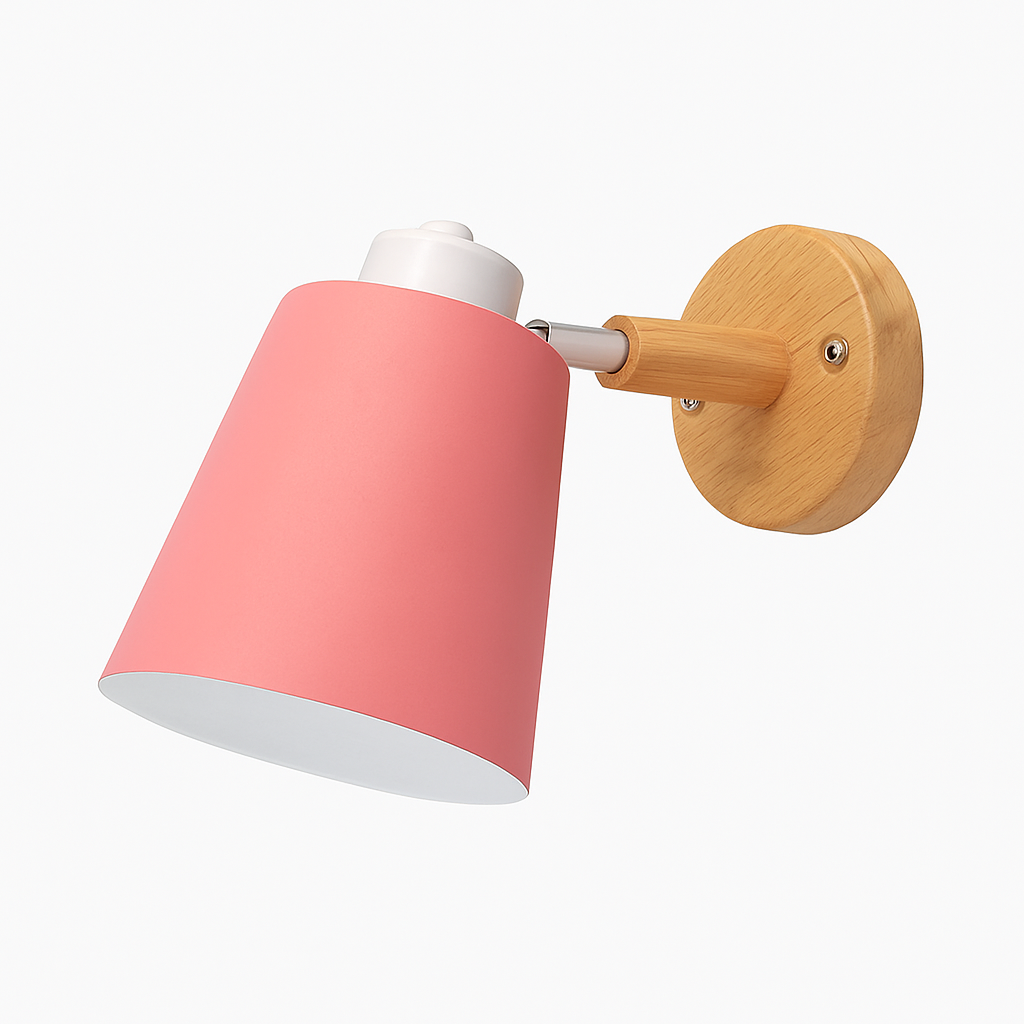 LED Wandlamp Verstelbaar met Houten Voet & Metalen Kap – Modern Stijlvol Sfeerlicht voor Iedere Kamer | Sulvida