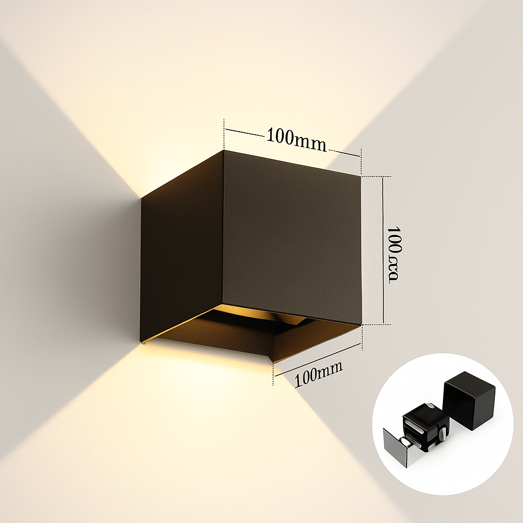 LED Wandlamp Vierkant Modern Design Binnen Buiten Zwart Wit 2W-10W Interieur Buitenverlichting Woonkamer | Sulvida