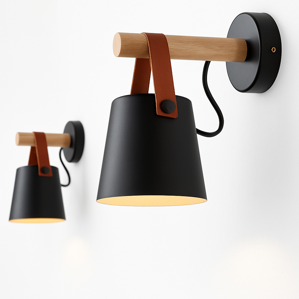 Wandlamp Metaal LED Zwart Wit Neerwaartse Lichtbundel Modern Scandinavisch E27 Keuken Slaapkamer Gang | Sulvida