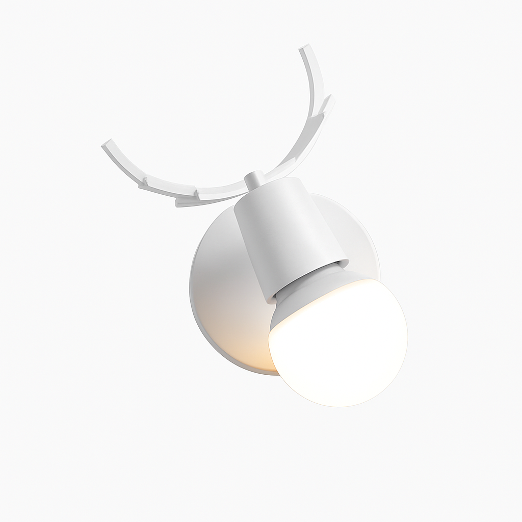 Hertengewei Wandlamp LED Hout Modern Design Slaapkamer Woonkamer Zwart Wit Metaal E27 Sfeerverlichting | Sulvida