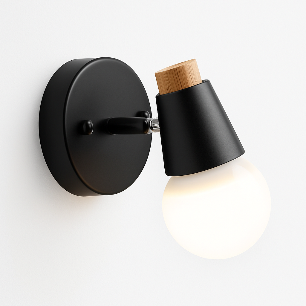 Hertengewei Wandlamp LED Hout Modern Design Slaapkamer Woonkamer Zwart Wit Metaal E27 Sfeerverlichting | Sulvida