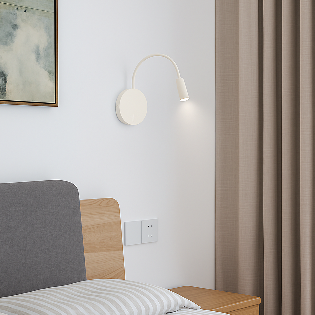 Verstelbare LED Wandlamp met Oplaadbare Batterij – Instelbare Leeslamp Zwart of Wit Warm en Koud Licht | Sulvida