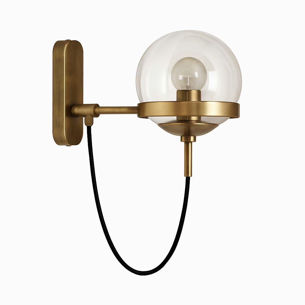 Wandlamp LED Glas en Metaal Zwart Goud Moderne Bolverlichting Hal Slaapkamer Woonkamer Design Wandverlichting | Sulvida