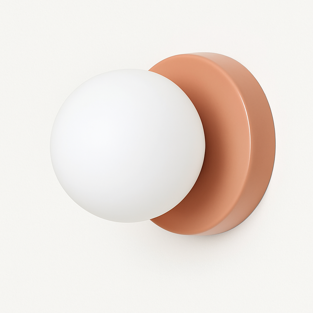 Glazen wandlamp ronde kap 10-12 cm macaron stijl LED verlichting slaapkamer hal gang modern interieur | Sulvida