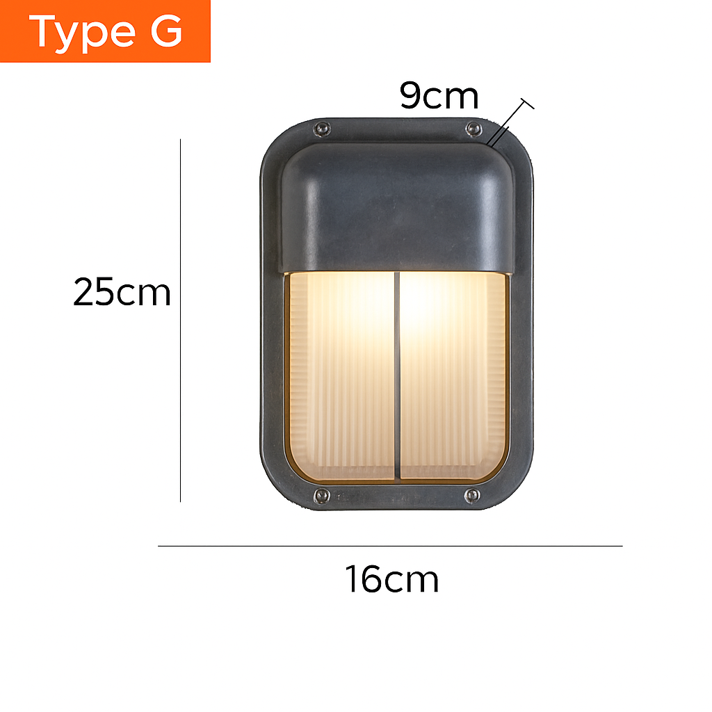 Wandlamp Buitenlamp Industrieel Vintage Stijl Glas E27 IP65 Waterdicht Tuinverlichting Terras Entree | Sulvida