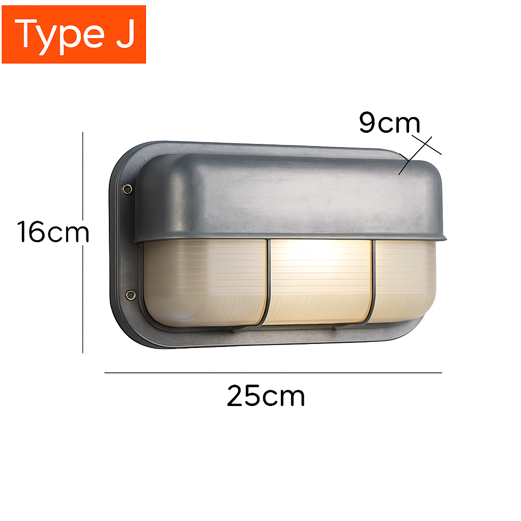 Wandlamp Buitenlamp Industrieel Vintage Stijl Glas E27 IP65 Waterdicht Tuinverlichting Terras Entree | Sulvida