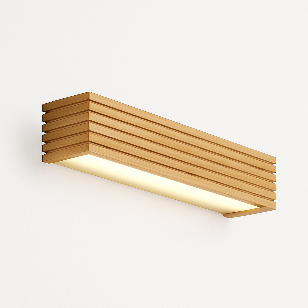 Rechthoekige LED Wandlamp Hout Sculpturale Wandverlichting Modern Design Interieur Woonkamer Slaapkamer | Sulvida