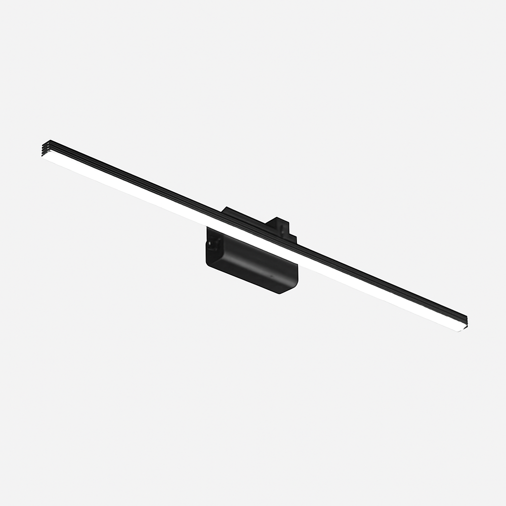 Aluminium spiegellamp badkamer 40-50cm LED wandverlichting zwart wit modern design IP44 waterdicht 6W 9W | Sulvida