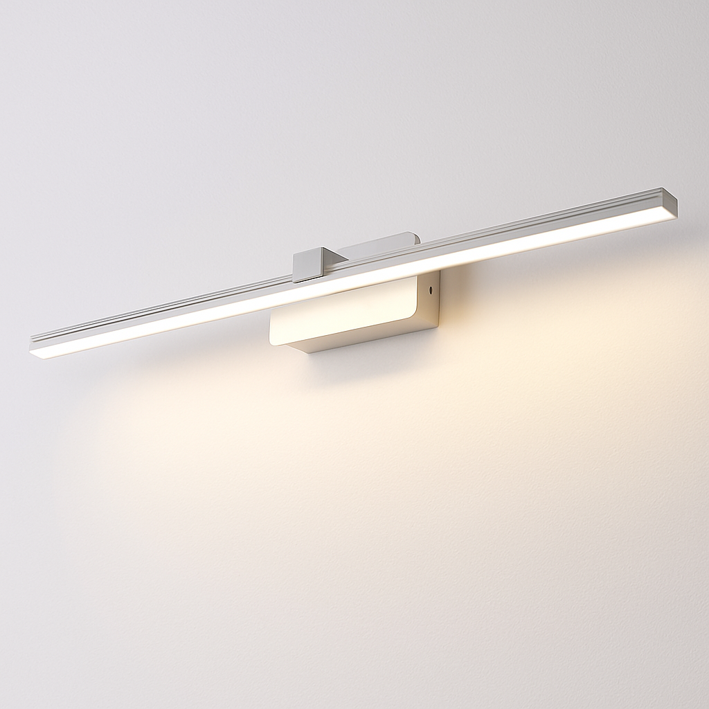 Aluminium spiegellamp badkamer 40-50cm LED wandverlichting zwart wit modern design IP44 waterdicht 6W 9W | Sulvida