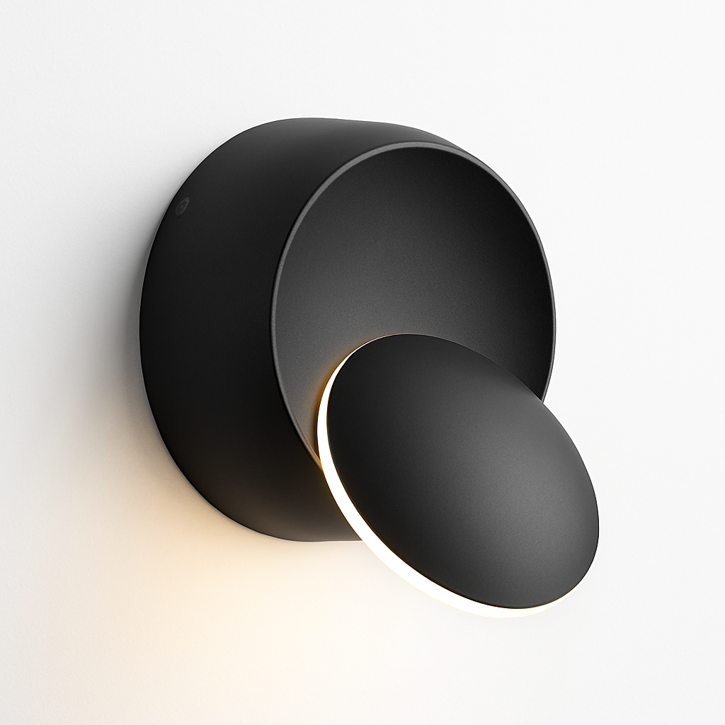 Moderne Wandlamp Rond Verstelbaar met LED Zwart Wit Metaal Aluminium Directe Verlichting Design Interieur | Sulvida