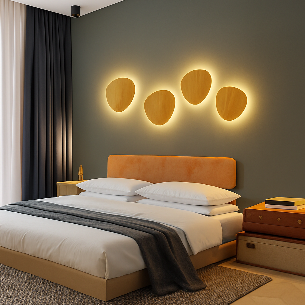 Ovale Wandlamp Hout Scandinavisch Design LED E27 Up&Down Warm Sfeerlicht Slaapkamer Woonkamer Hal Leeshoek | Sulvida
