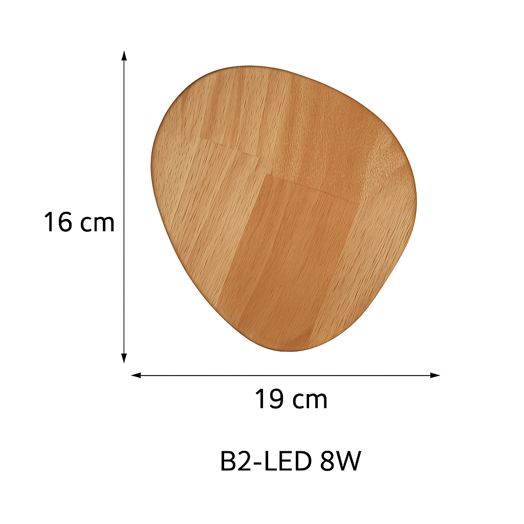 Ovale Wandlamp Hout Scandinavisch Design LED E27 Up&Down Warm Sfeerlicht Slaapkamer Woonkamer Hal Leeshoek | Sulvida