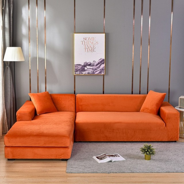 Elastische Bankhoes Fluweel Volledige Bescherming 1-4 Zits Wasbaar Vlekbestendig Huisdieren Stretch Sofa Cover | Sulvida