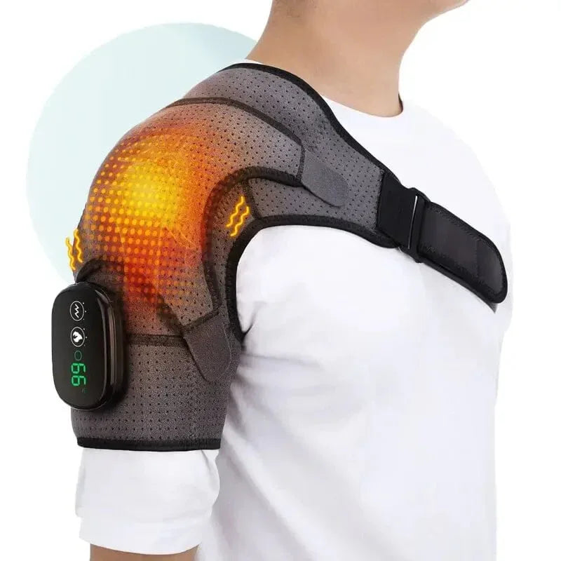 Verwarmde Schouderbrace met Massage en Ondersteuning voor Pijnverlichting Mobiliteit Herstel en Comfort | Sulvida