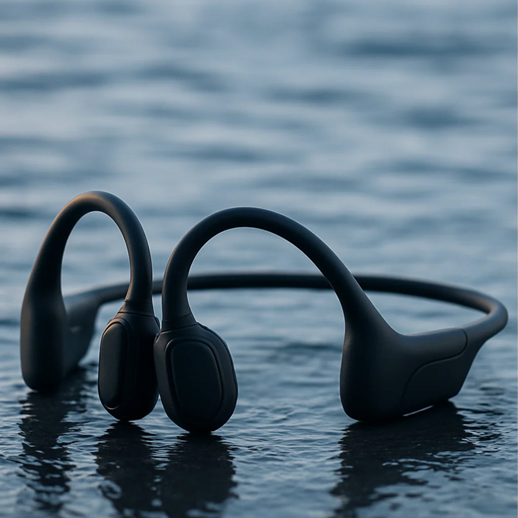 Écouteurs à conduction osseuse Bluetooth 5.1 en titane, ouverts, pour le sport, étanches à la sueur, sans fil et mains libres | Sulvida