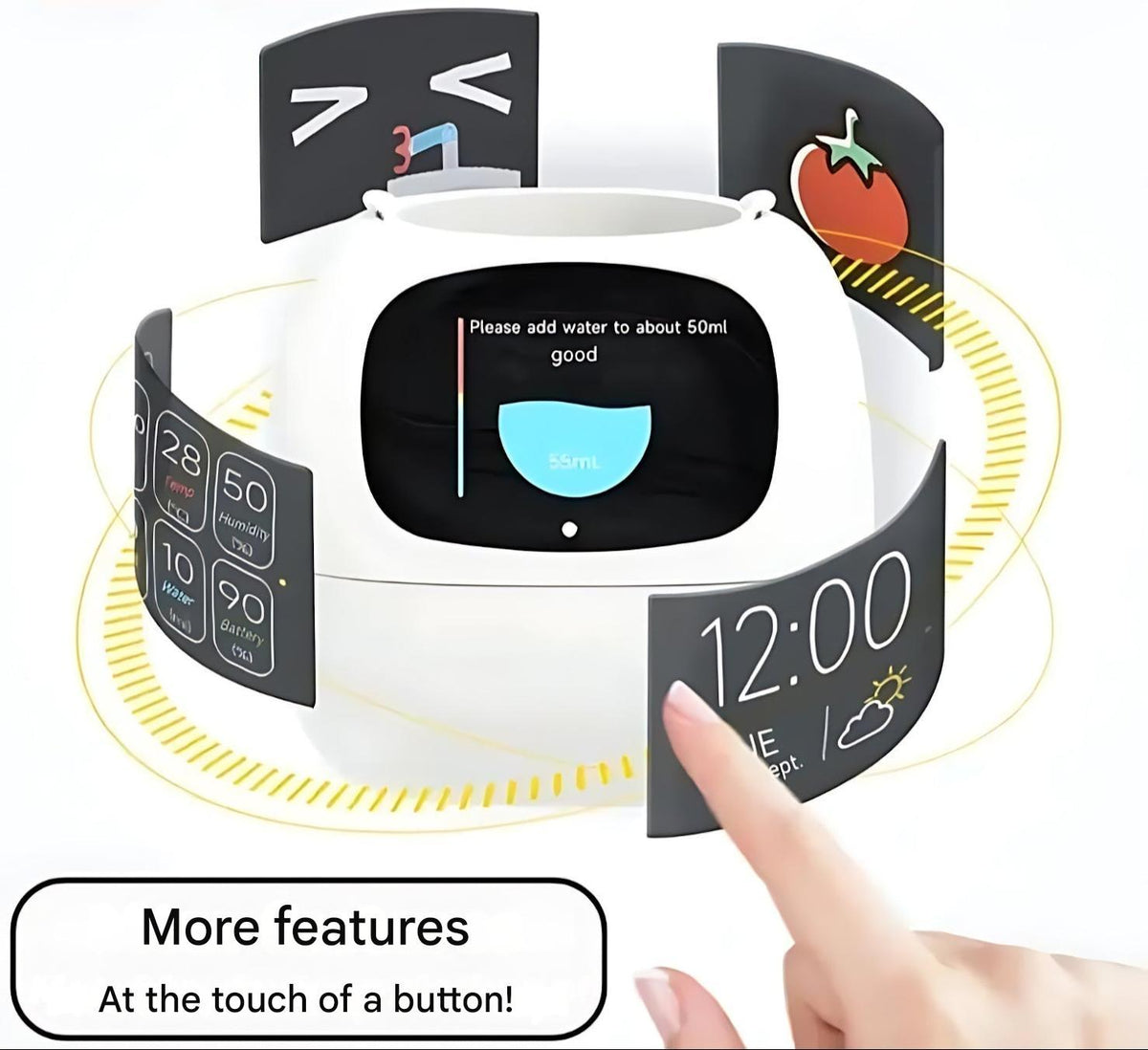 Slimme Plantenpot met Automatische Bewateringsfunctie Digitale Verzorgingsmonitor Sensor voor Kamerplanten | Sulvida