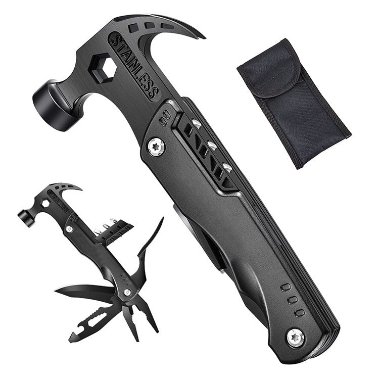 Multifunctionele Gereedschapshamer 19-in-1 Roestvrij Staal Zwart Draagbaar Compacte Handzame All-in-One Tool | Sulvida