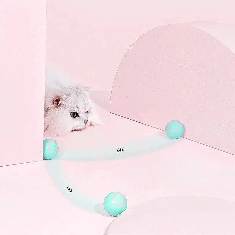 Interactieve Kattenspeelbal met Bewegingssensor en Automatische Rotatie Roze Groen voor Actieve Katten | Sulvida