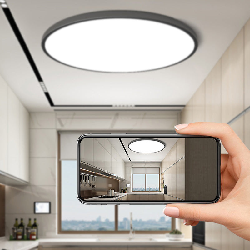 Ronde LED Plafondlamp Zwart Wit Ultra Plat 23cm 27cm 37cm Acryl Badkamer Keuken Hal Modern Sfeervol Energiezuinig | Sulvida