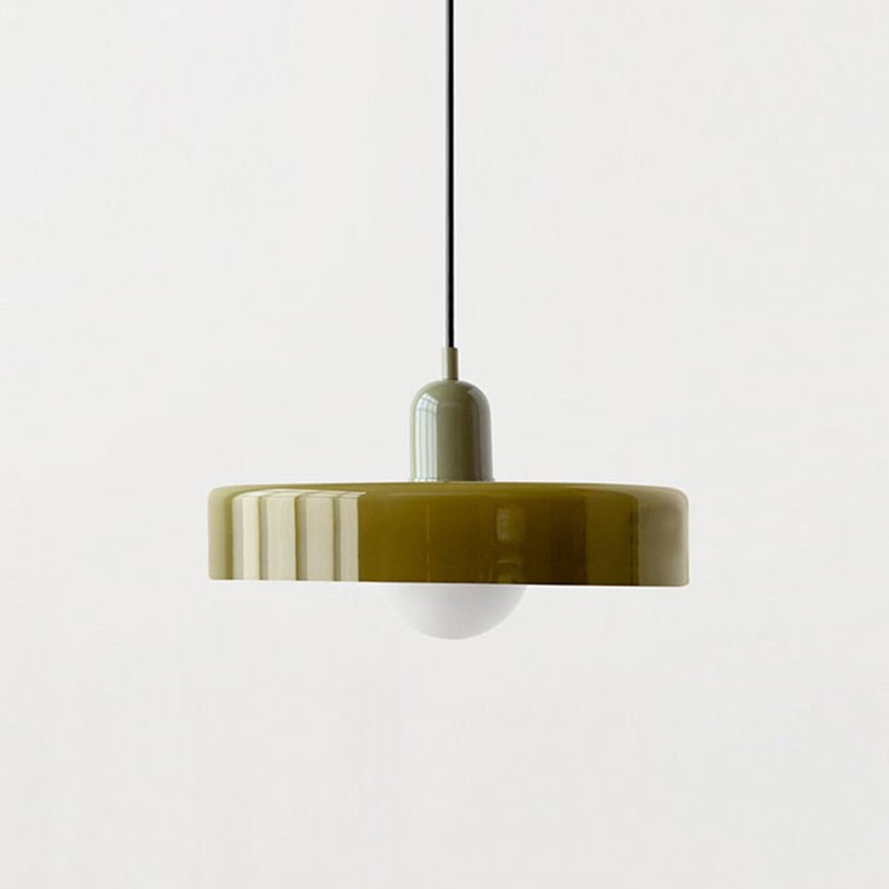Glazen Hanglamp Rond Design Gekleurd Glas Ø25-35cm Groen Geel Wit Eettafel Woonkamer Eetkamer Decoratief | Sulvida