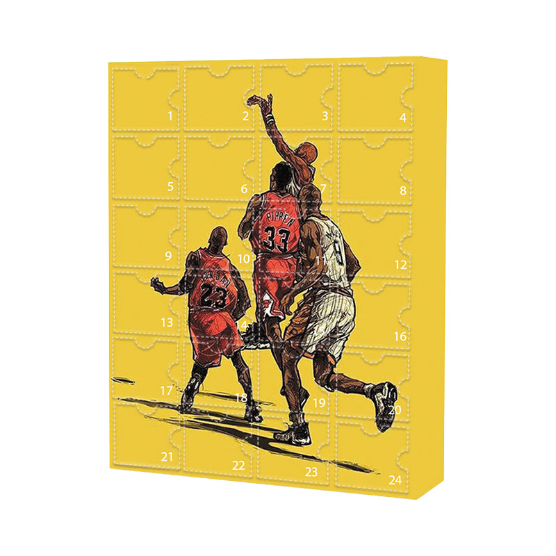 Calendrier de l’Avent de basketball avec 24 surprises, collection d’ornements et de souvenirs sur le thème de la NBA pour les fêtes | Sulvida