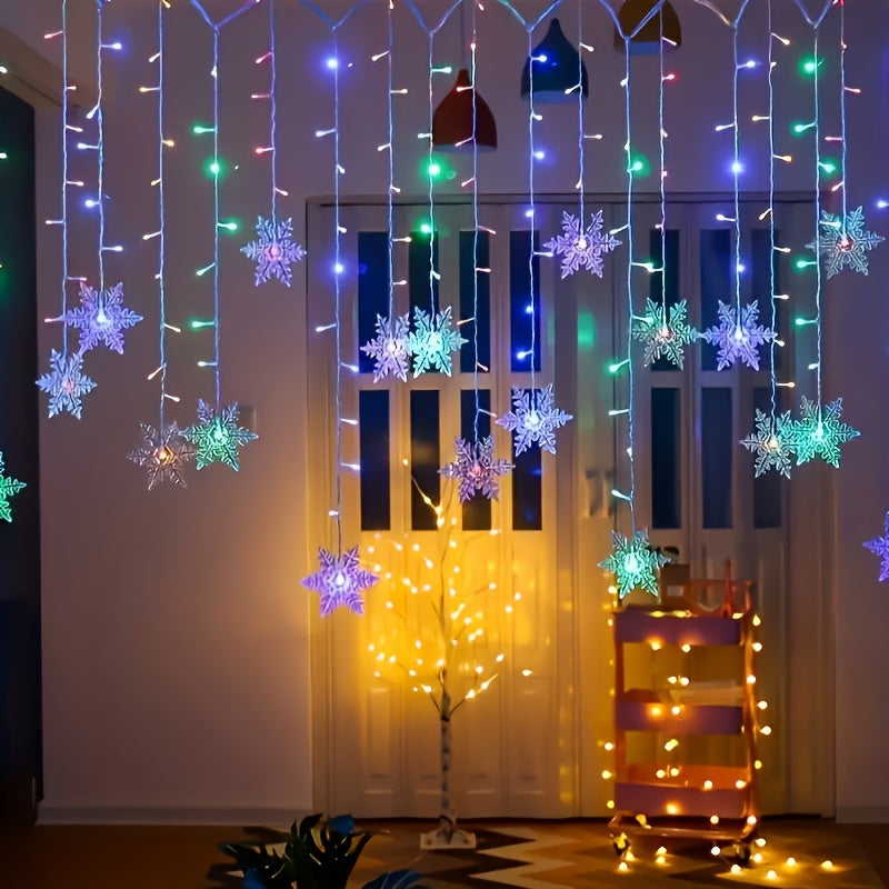 Verlichte Sneeuwvlok Slinger 4 Meter USB – Kerstverlichting Sfeerlicht Binnen Buiten Winterdecoratie | Sulvida