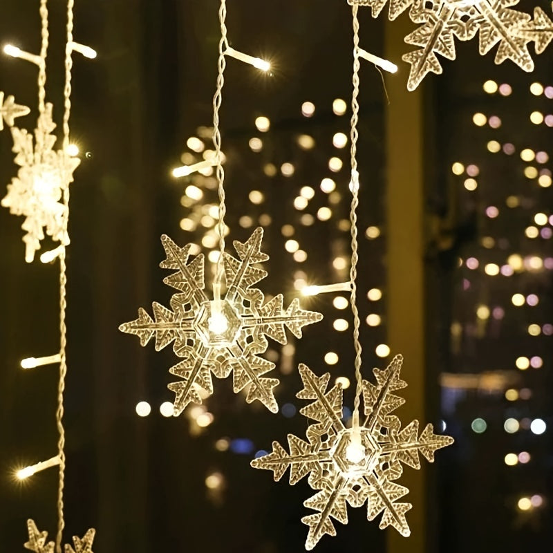 Verlichte Sneeuwvlok Slinger 4 Meter USB – Kerstverlichting Sfeerlicht Binnen Buiten Winterdecoratie | Sulvida