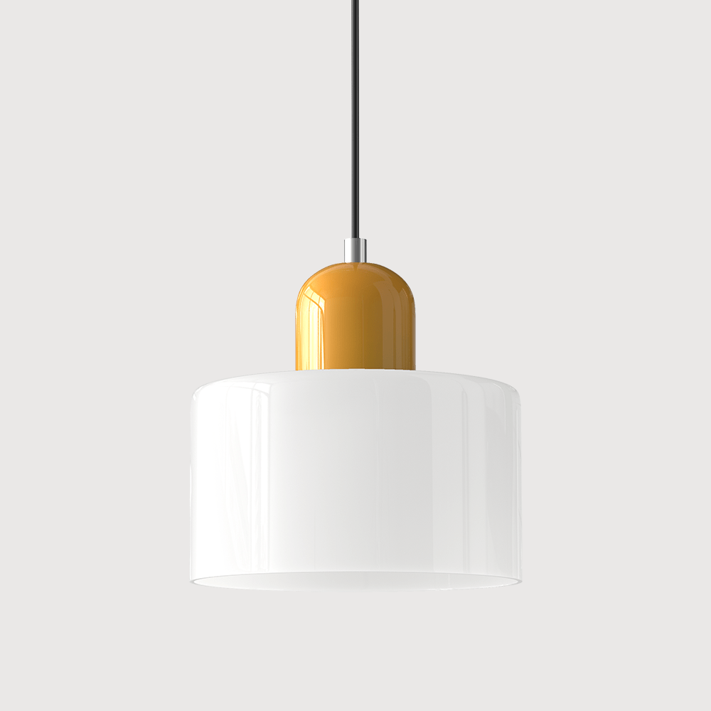 Glazen Hanglamp Bauhaus Stijl E27 Fitting Gekleurde Kap Eetkamer Interieur Designverlichting Woonkamer | Sulvida