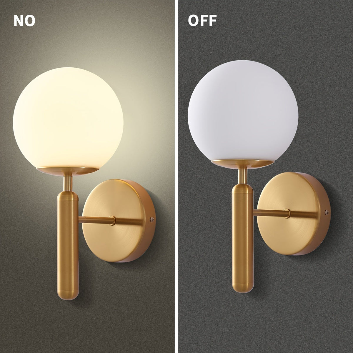 Glazen Wandlamp Sfeervol Licht Metalen Montuur Zwart Goud Slaapkamer Badkamer Hal Woonkamer Wandverlichting | Sulvida