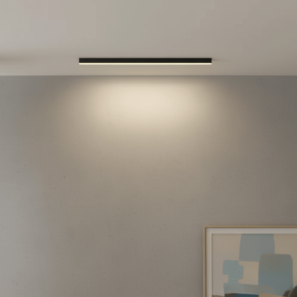 LED plafondlamp aluminium langwerpig Scandinavisch zwart wit goud 60-150 cm woonkamer keuken kantoor | Sulvida