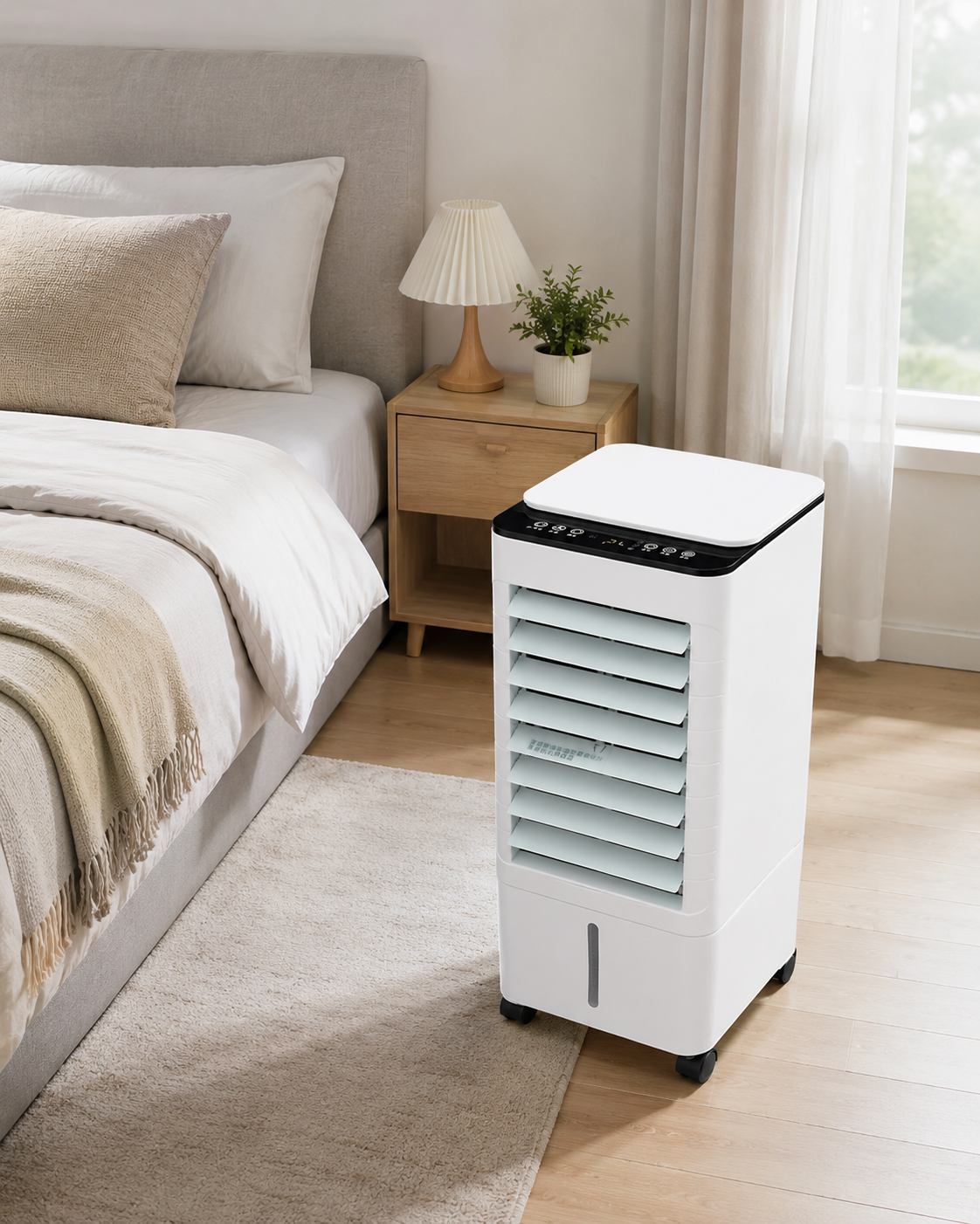 Mobiele Aircooler 3-in-1 Luchtkoeler met Bevochtiging Zuivering voor Kantoor Thuis Fluisterstil Krachtig | Sulvida