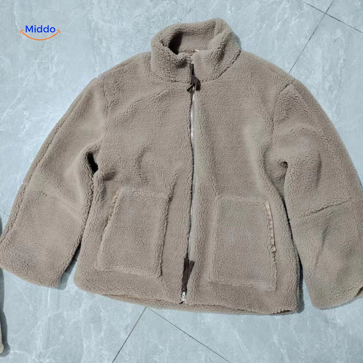 Teddy Fleece Jas Dames Hoogkraag Lamswol Winterjas Warm Oversized Soft Touch Comfortabel Pluche Teddy Coat | Sulvida