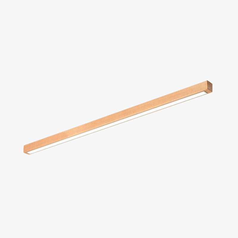 Lineaire plafondlamp hout acryl LED smal design voor woonkamer slaapkamer gang natuurlijke uitstraling | Sulvida