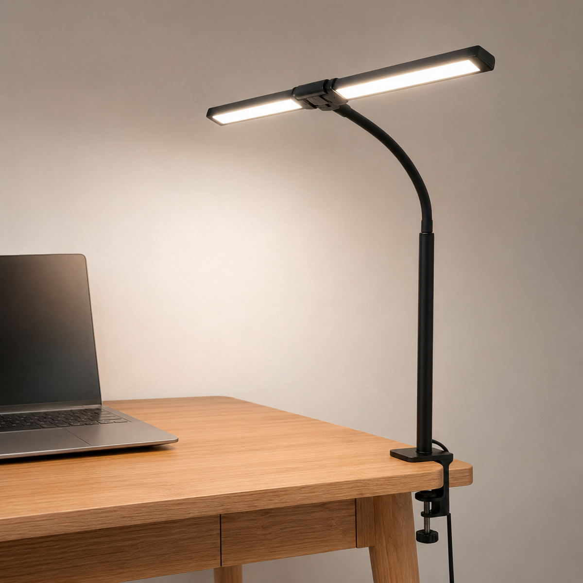Verstelbare LED-bureaulamp met flexibele arm dimfunctie en stijlvol design voor werkkamer kantoor studeerkamer | Sulvida
