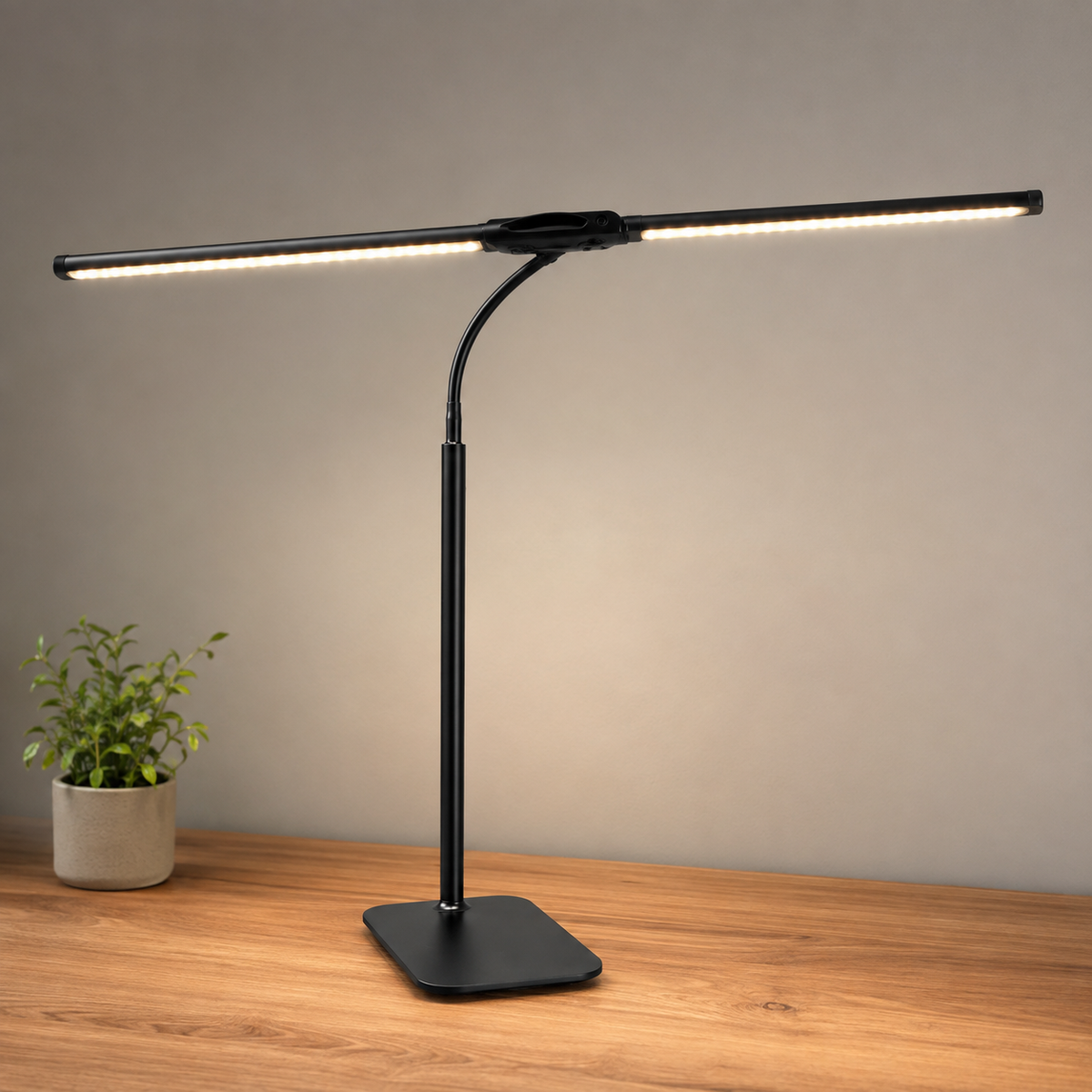 Verstelbare LED-bureaulamp met flexibele arm dimfunctie en stijlvol design voor werkkamer kantoor studeerkamer | Sulvida
