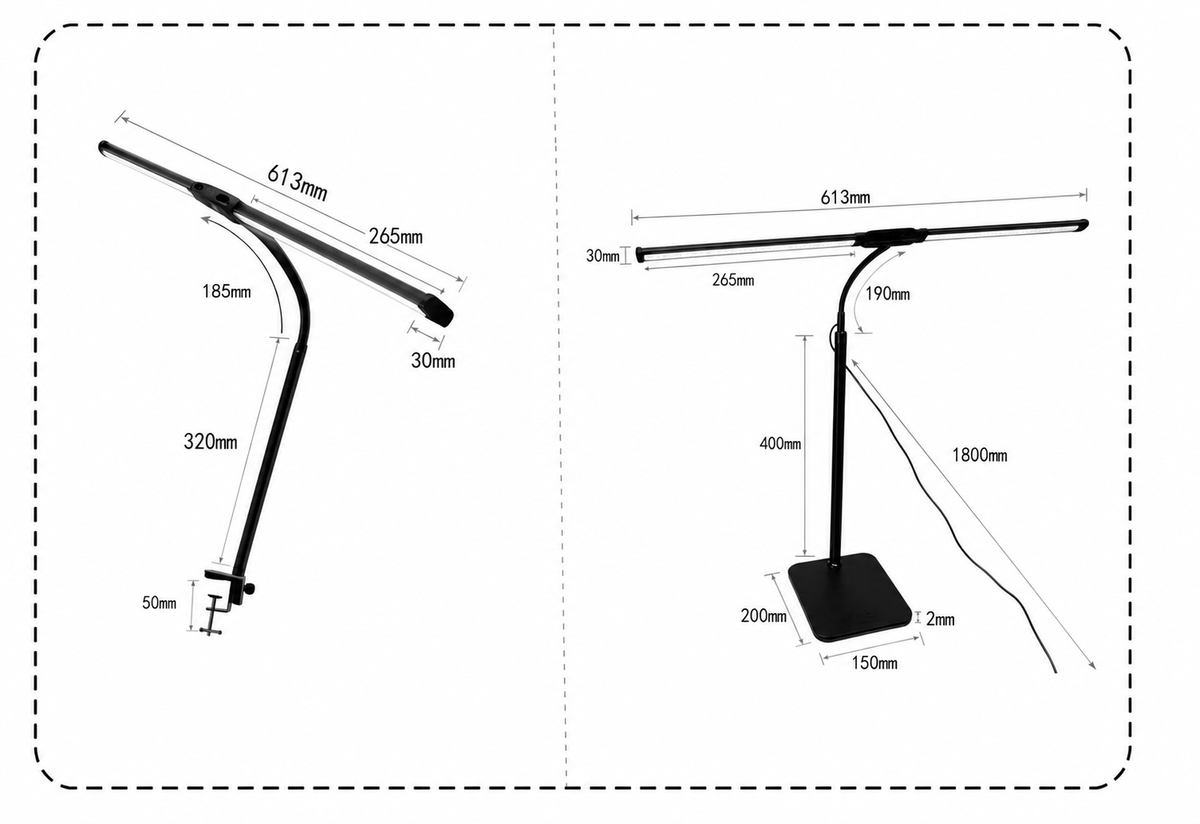 Verstelbare LED-bureaulamp met flexibele arm dimfunctie en stijlvol design voor werkkamer kantoor studeerkamer | Sulvida