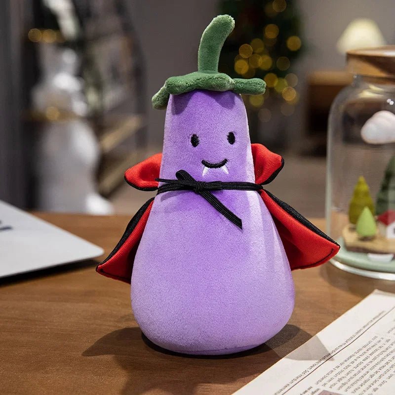 Pluche Halloween Knuffel met Pompoenmotief – Zachte Pluche Pop met Dierenoortjes voor Feestdecoratie | Sulvida