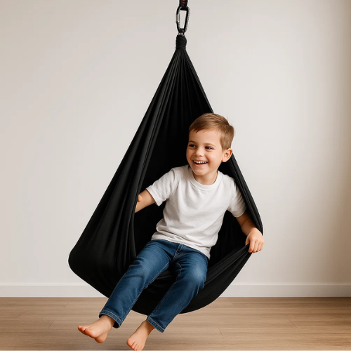 Tube suspendu en coton pour enfants – Espace sensoriel apaisant pour la détente, le mouvement, la motricité et le jeu à la maison | Sulvida