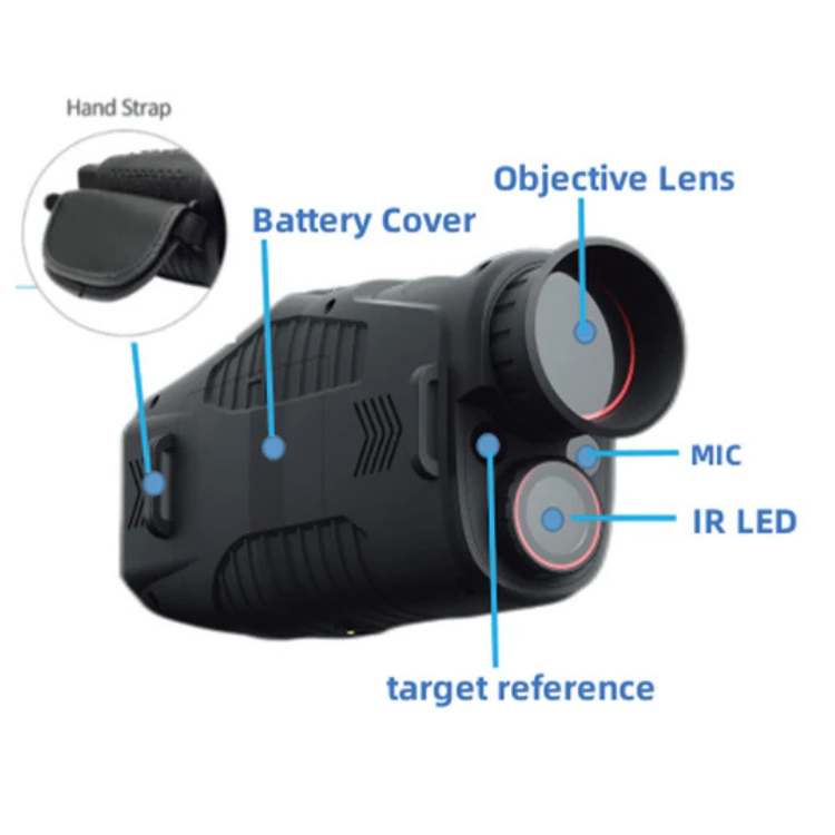 HD Nachtzicht Monoculair met Infrarood 10× Zoom 300m Bereik Digitale Opname Wildlife Observatie en Beveiliging | Sulvida