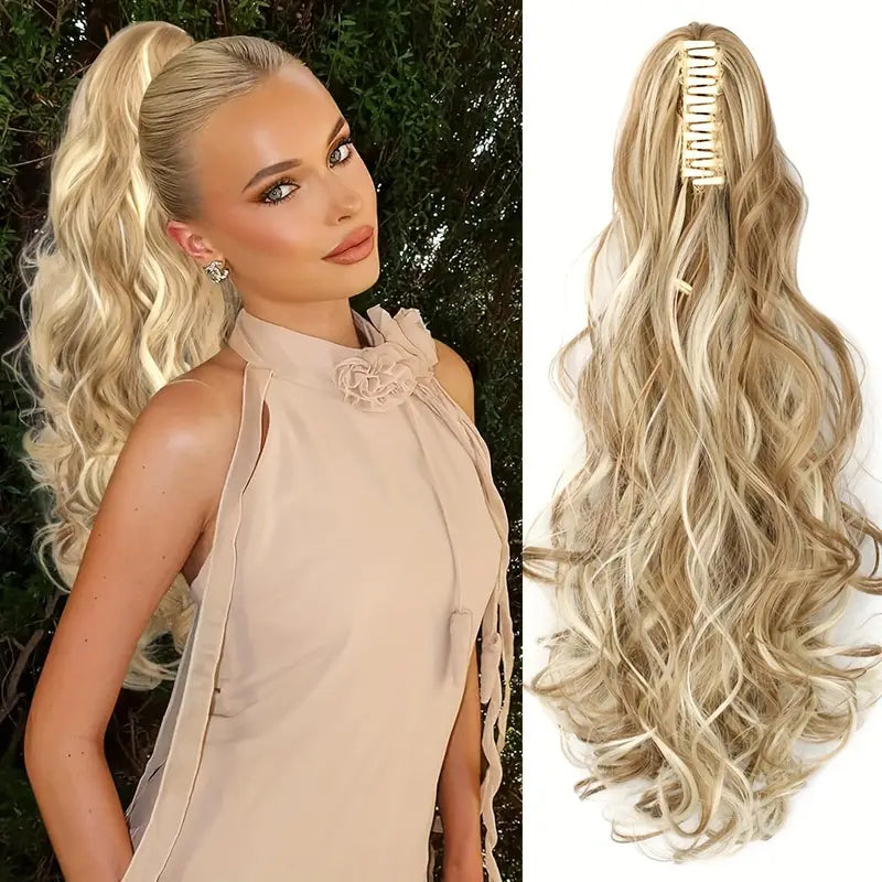 Haarstuk Ponytail Synthetisch Haar 55 cm Premium Clip-In Vlechthaar Hairextensions Lang Haar Volume Styling | Sulvida