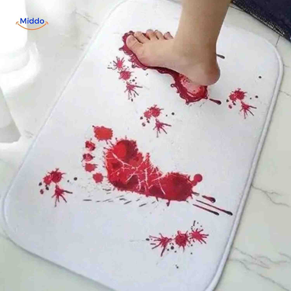 Kleurveranderende badmat wit naar rood bij watercontact herbruikbaar antislip voor badkamer douche en Halloween | Sulvida