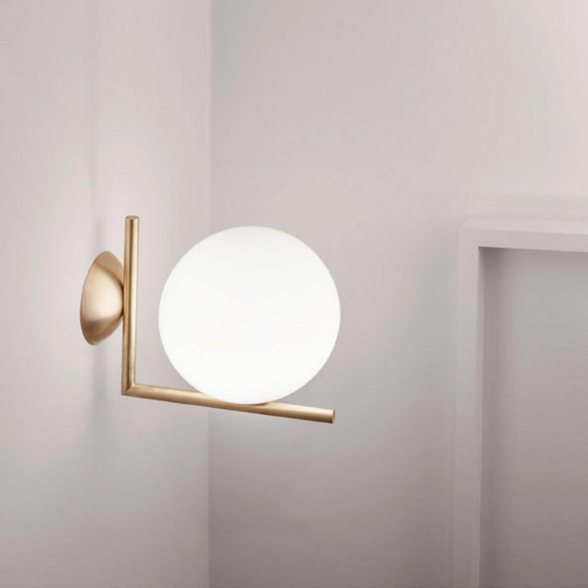 Wandlamp Geblazen Opaalglas Minimalistisch Goudkleurig Zwart Fitting E27 Modern Design Woonkamer Slaapkamer | Sulvida